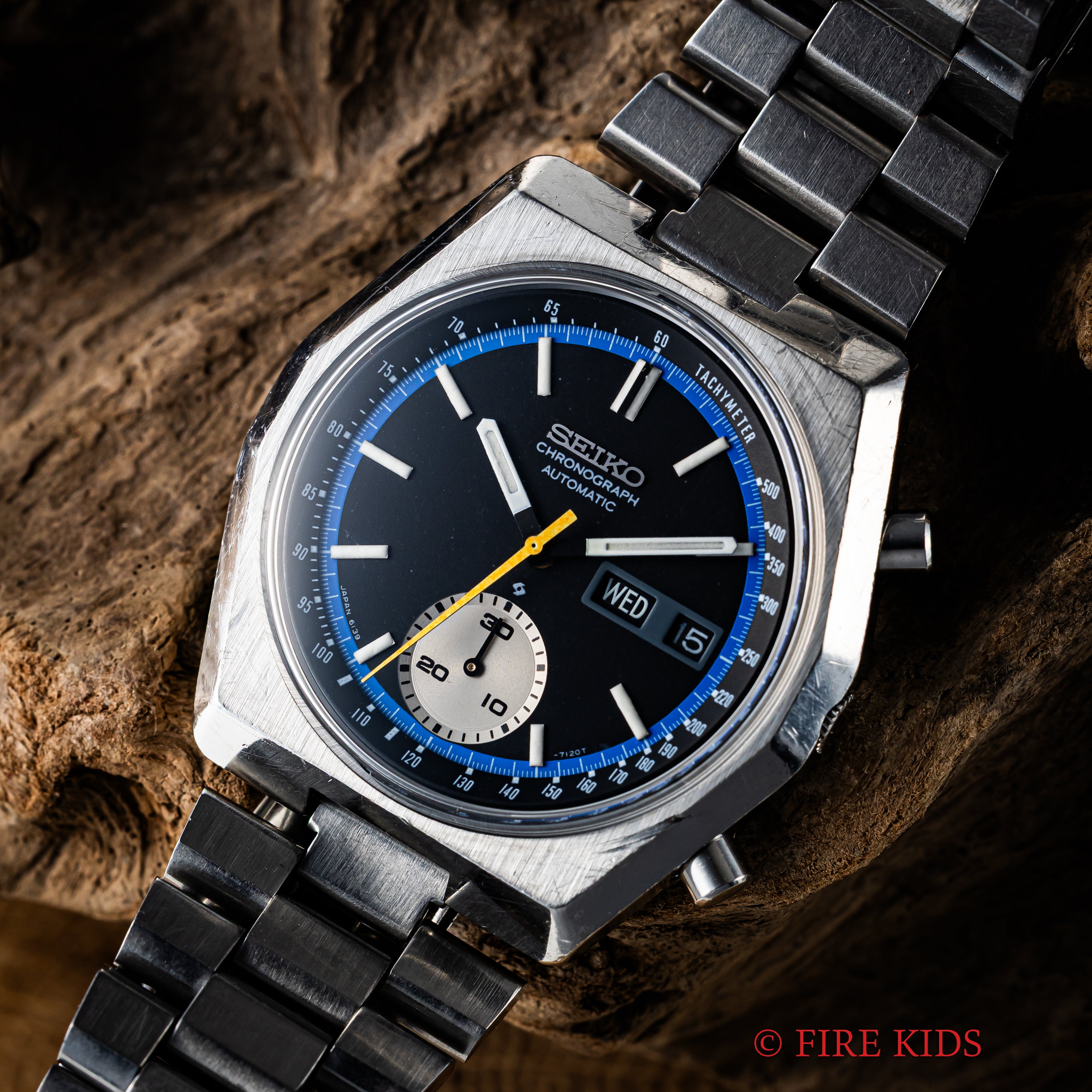 セイコー 自動巻きクロノグラフ 1974年製 Cal.6139B ヘキサゴンケース フランス語曜日 純正ブレス