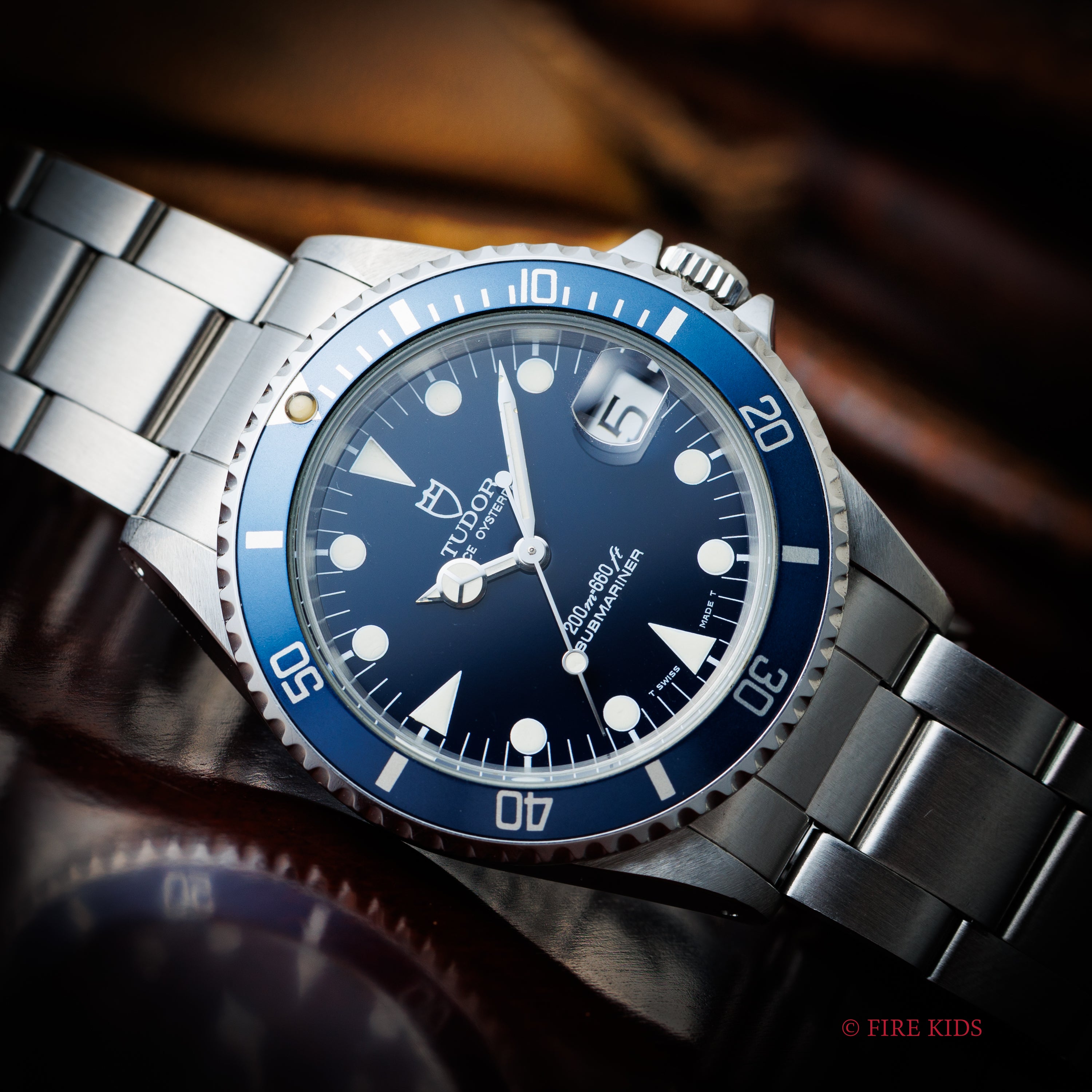 チューダー サブマリーナー 自動巻き Ref.75090 ブルー 1993年製 ミッドサイズダイバー ギャラ、箱付き