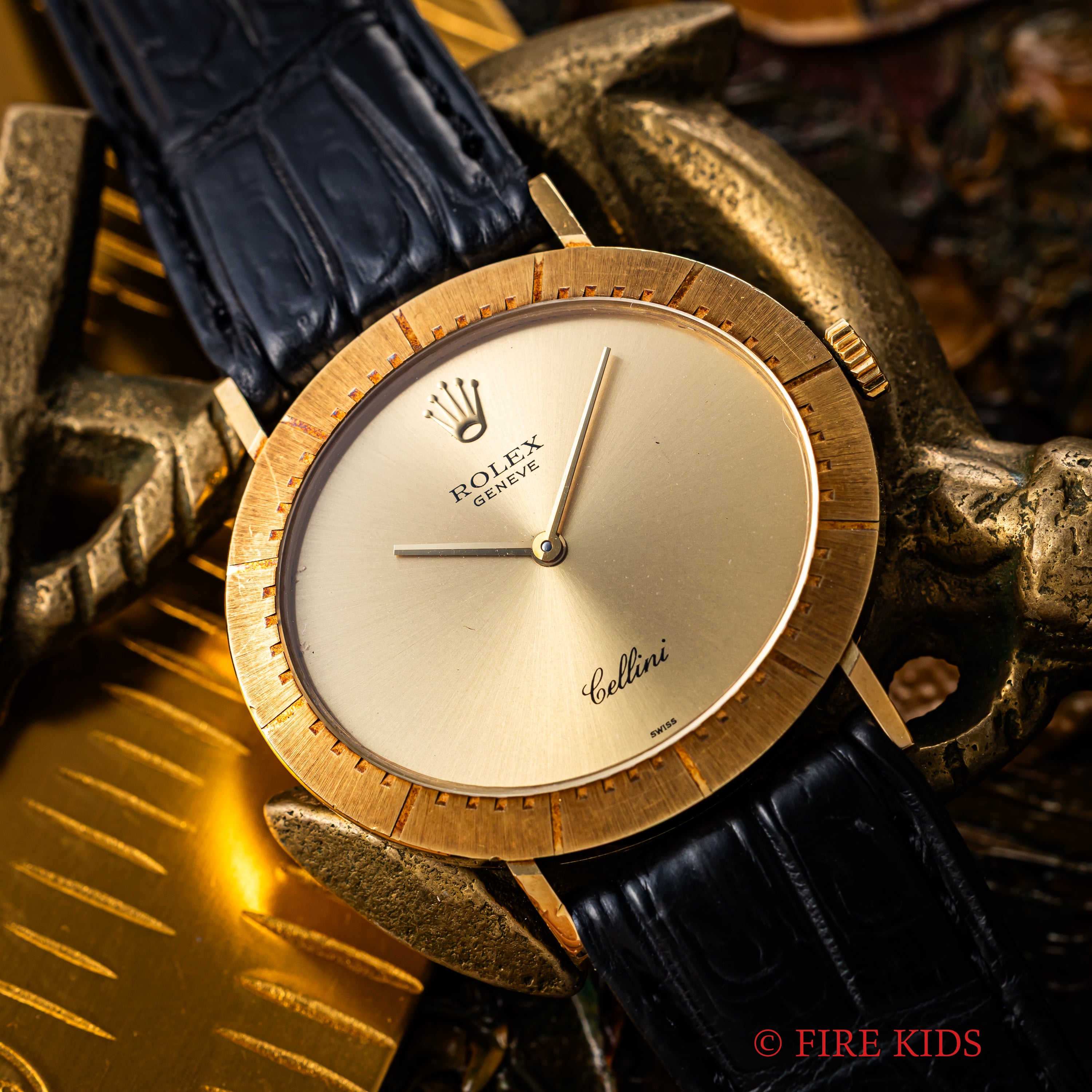 ロレックス チェリーニ 18金無垢イエローゴールド 1991年製 オーバル型 手巻き Ref.4083 純正金無垢王冠尾錠