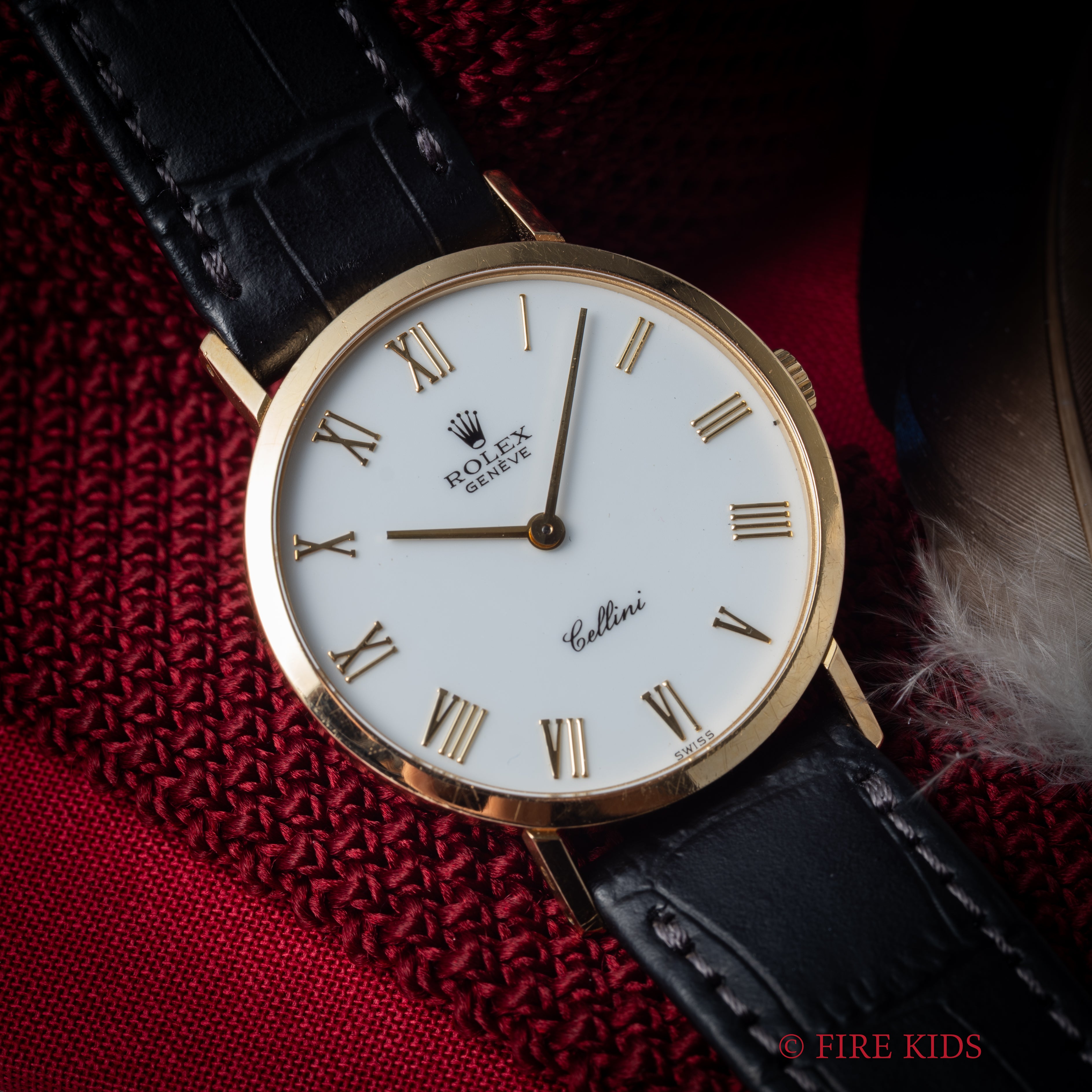 ロレックス チェリーニ 1981年製 ホワイトローマンダイヤル Ref.4112 18金無垢ラウンドケース