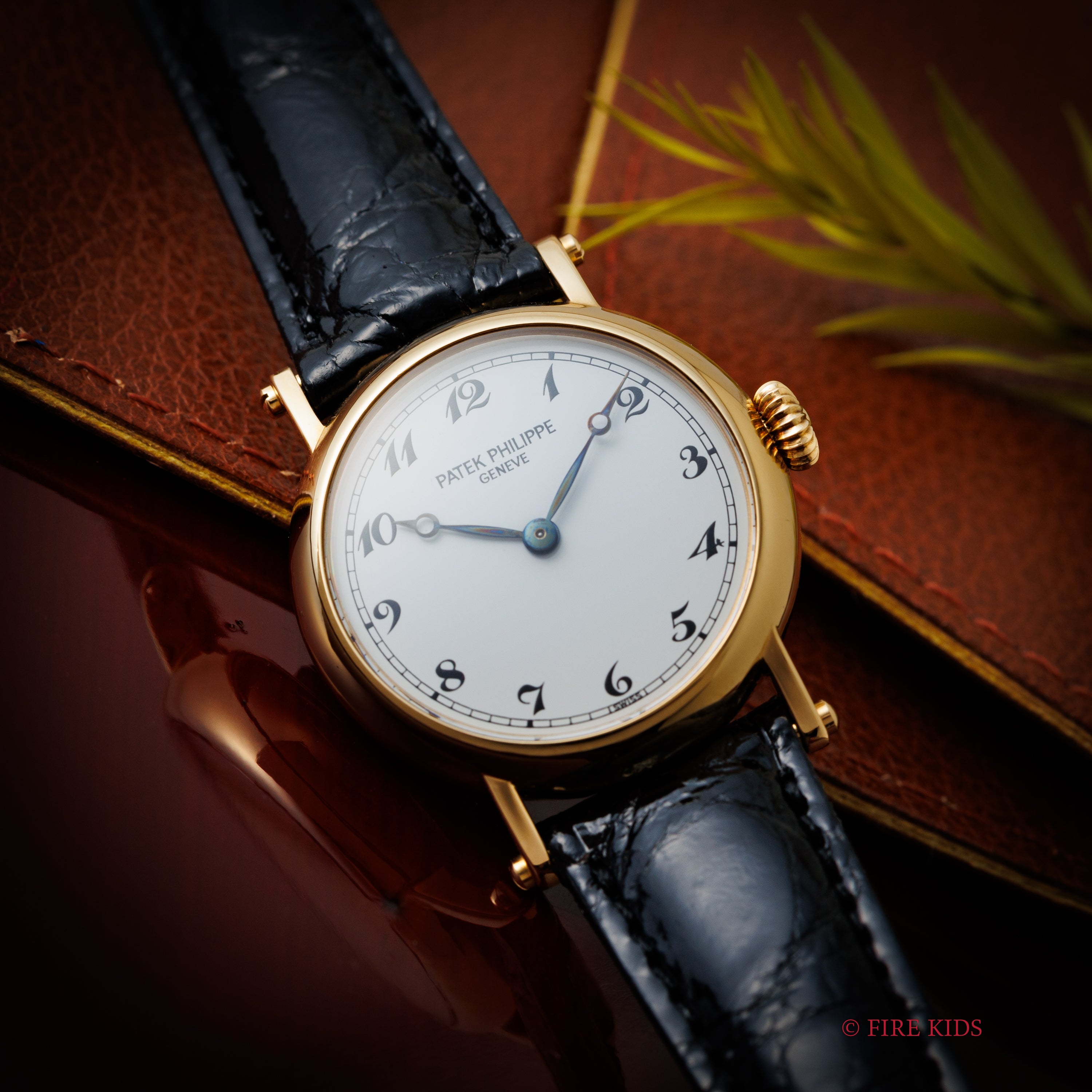 パテック・フィリップ カラトラバ オフィサー 25㎜アラビアダイヤル ブレゲ針 K18 手巻 Cal.16-250 Ref.4860 純正尾錠