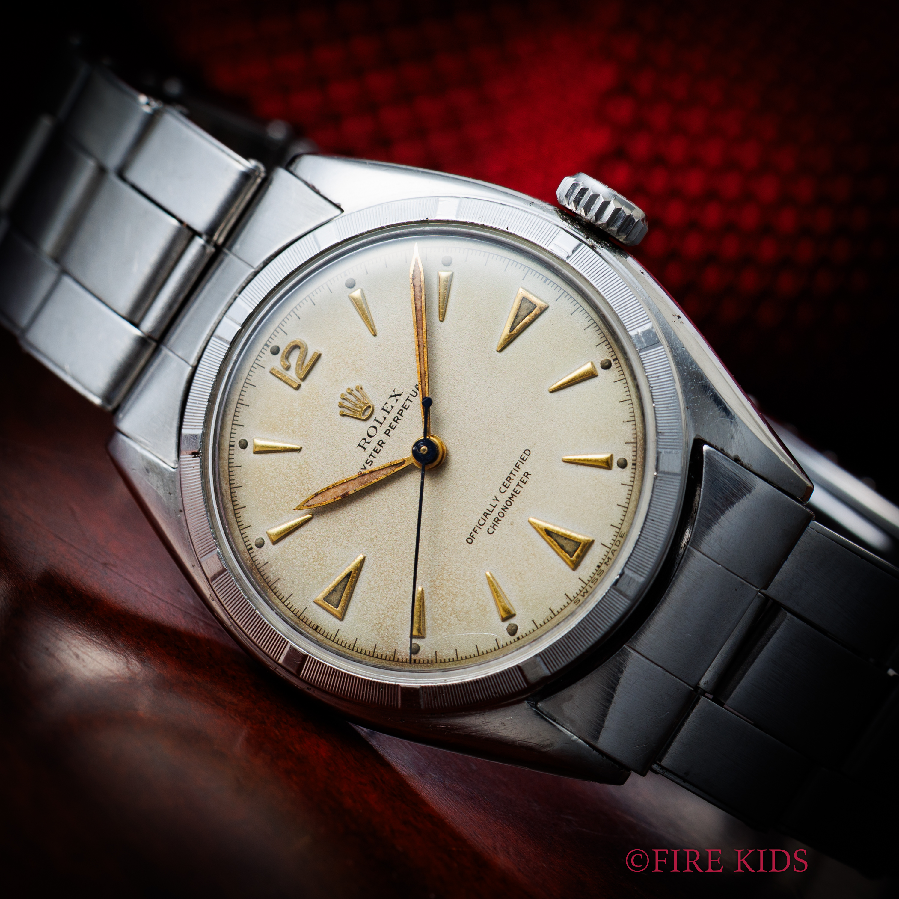 ロレックス セミバブルバック スーパーオイスターケース 1950年代 Ref.6085 USリベットエクステンションブレス付き