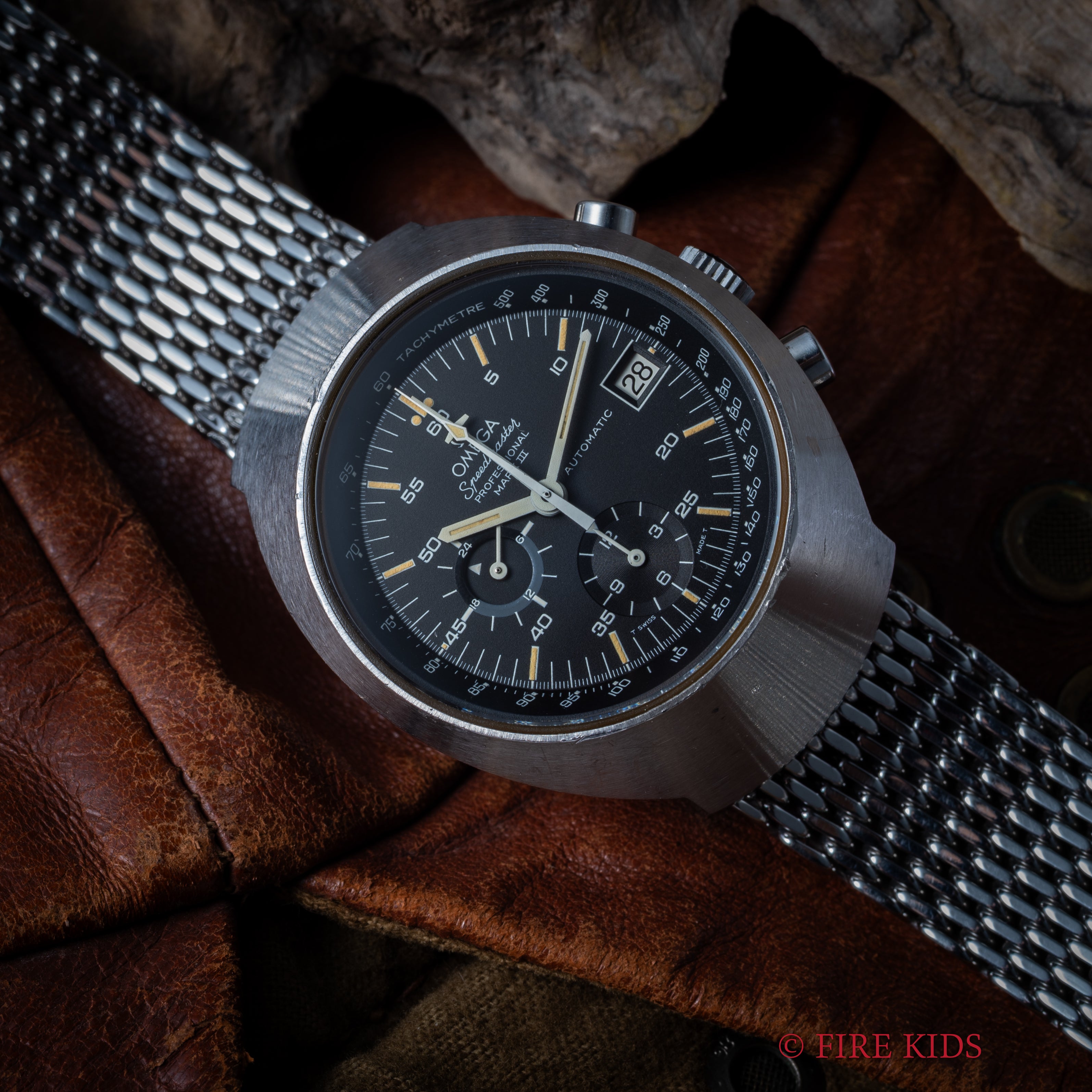 オメガ スピードマスター マーク3 1973年製 Ref.176.002 自動巻クロノグラフ Cal.1040 純正メッシュブレス