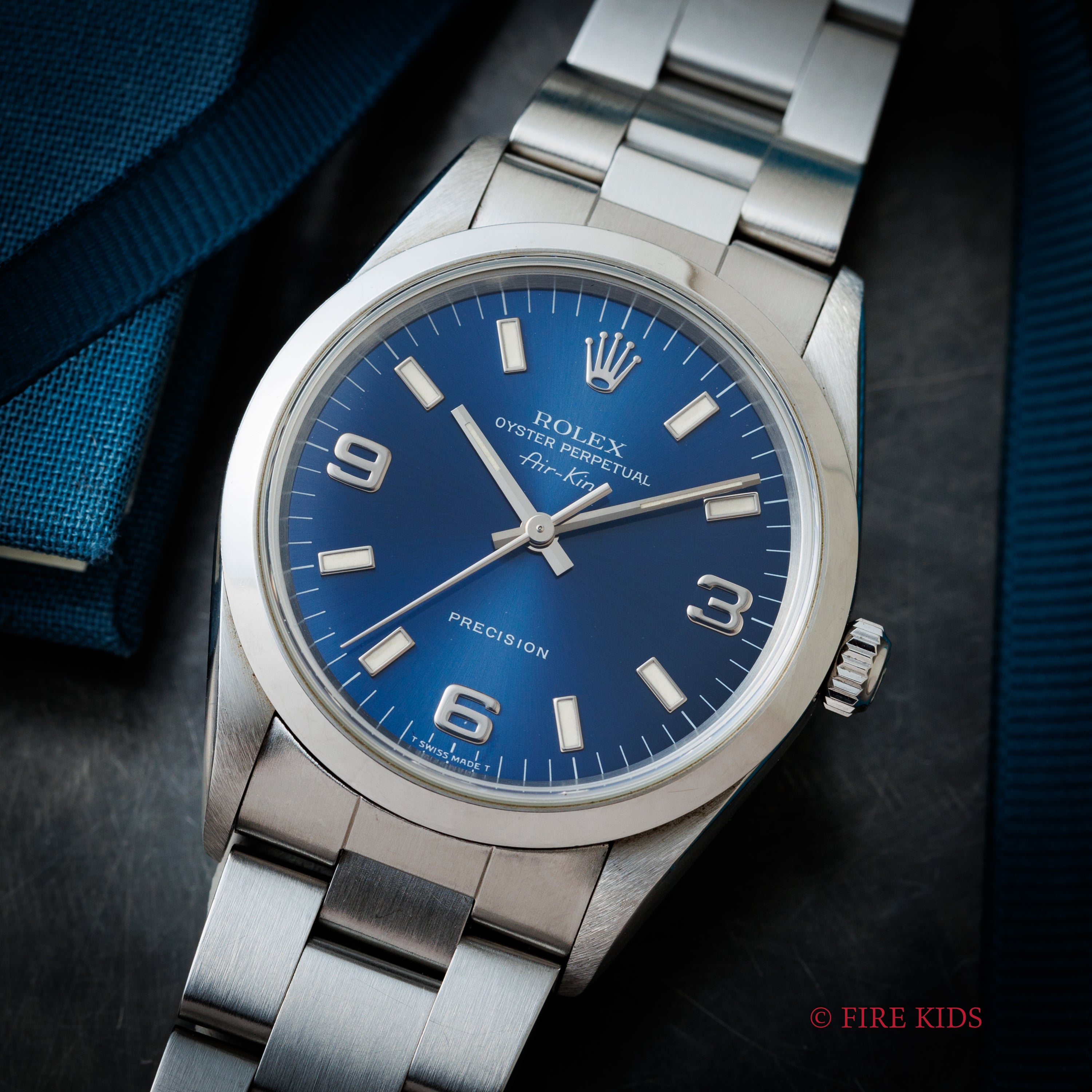 ロレックス エアキング 1997年製 Ref.14000 ブルーアラビアダイヤル 箱ギャラ付き