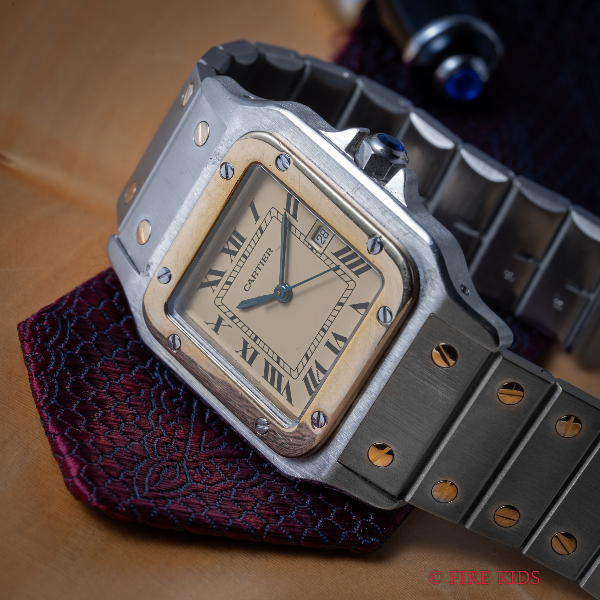 カルティエ サントスLM 1980年代製 自動巻き コンビ 純正ブレス