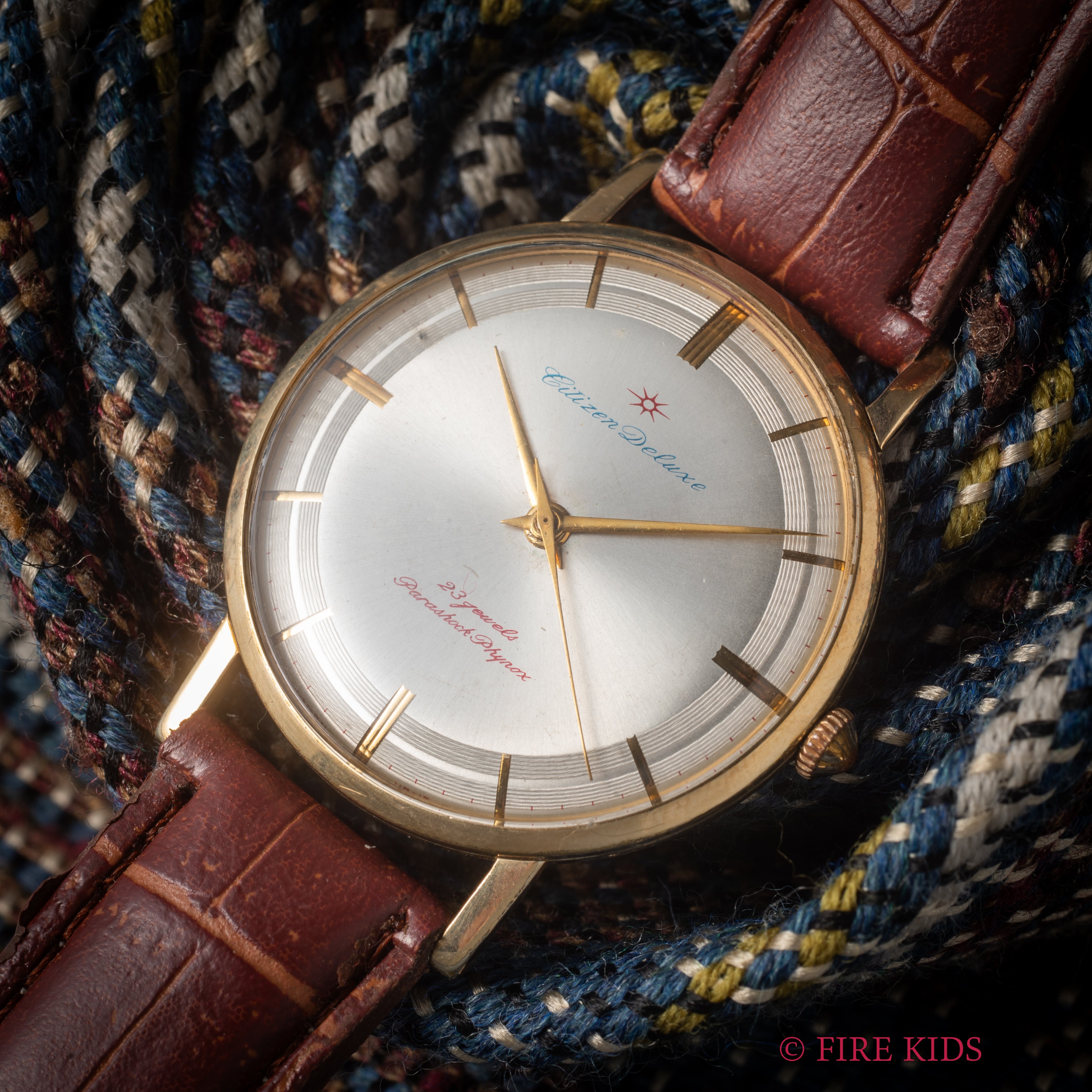 シチズン 1961年製 デラックス 手巻き 2トーンダイヤル 太陽マーク