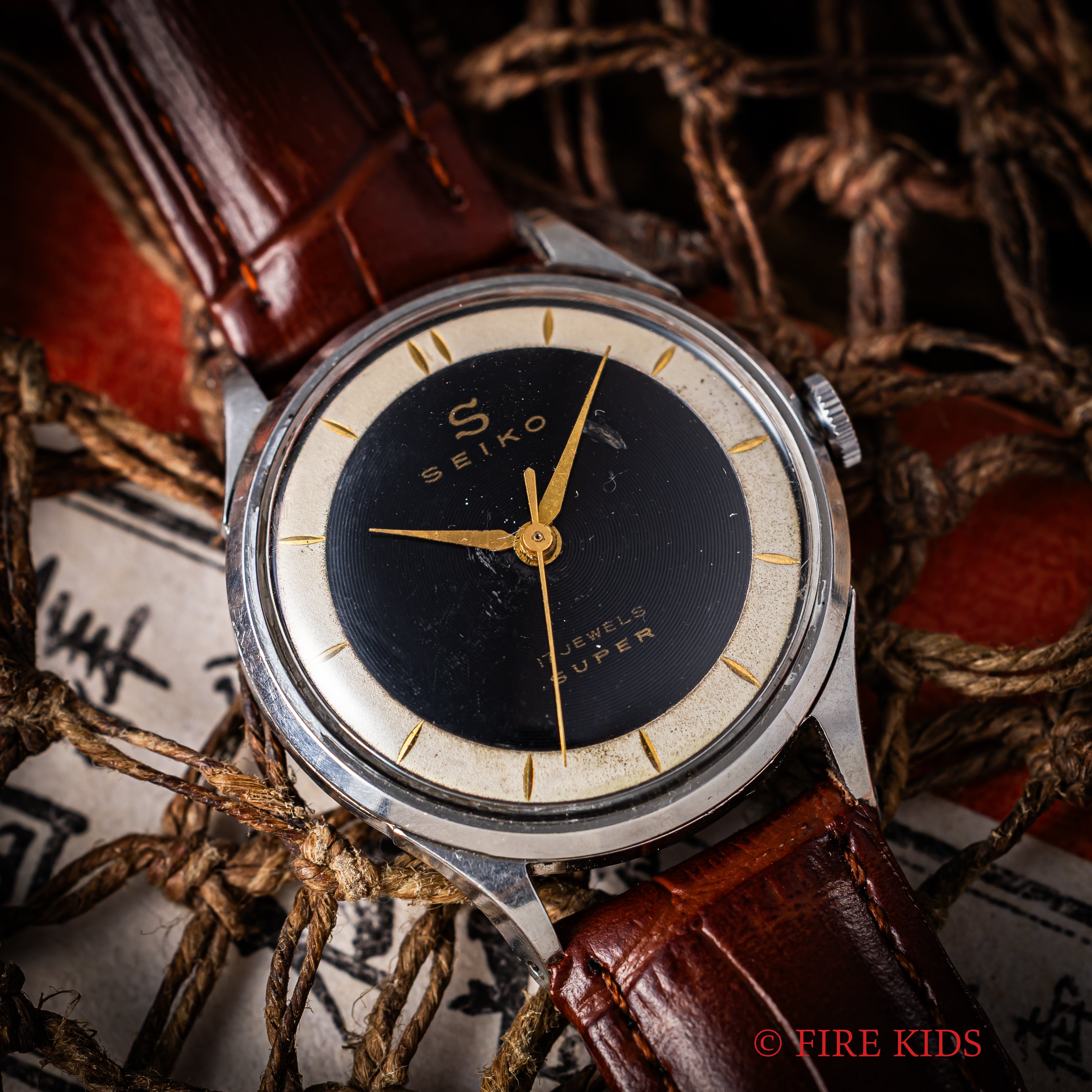 セイコー スーパー ツートンレコードダイヤル 1955年製 Ref.13006 17石手巻 SSケース