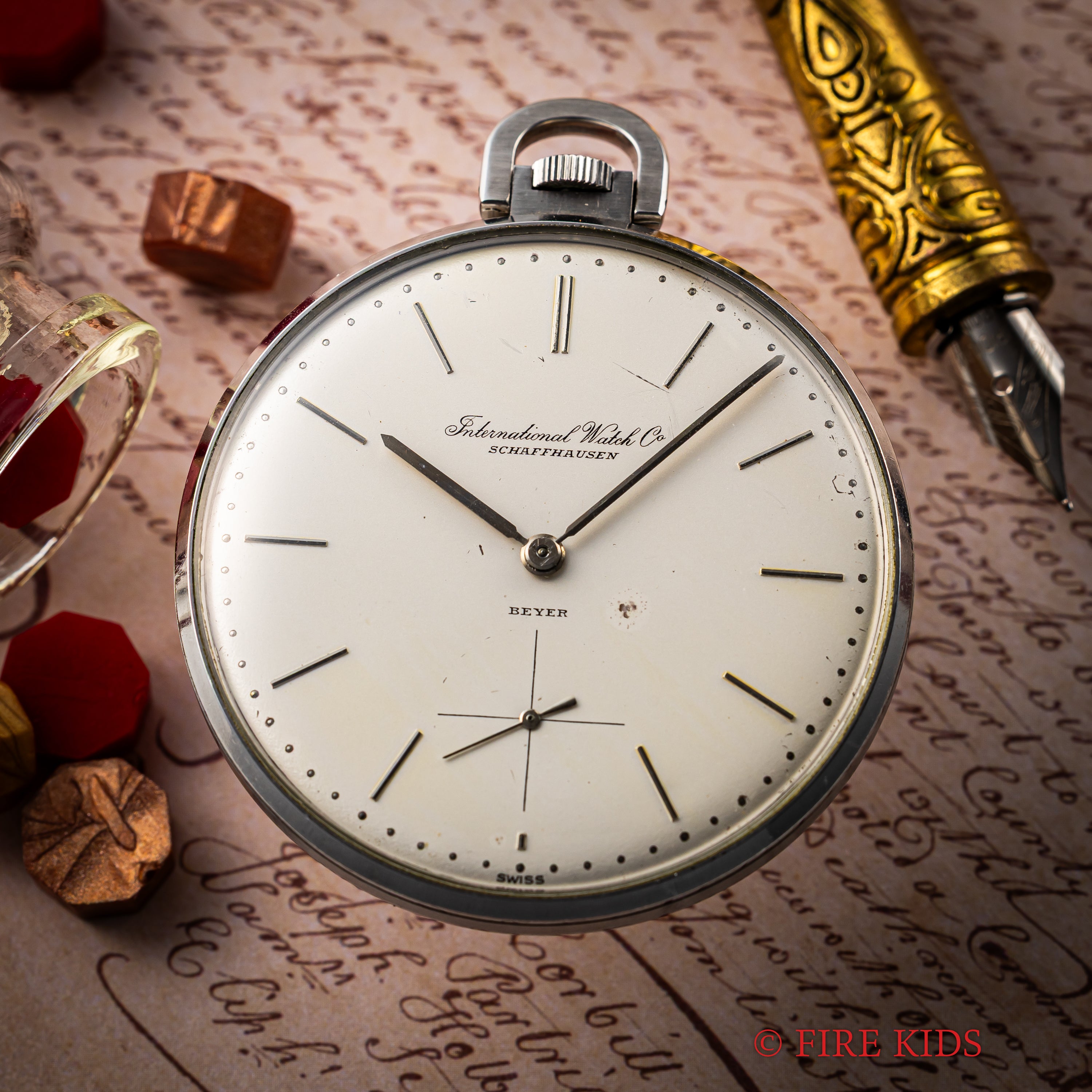 IWC 懐中時計 BEYERダブルネーム Cal.97 スモールセコンド 1963年製