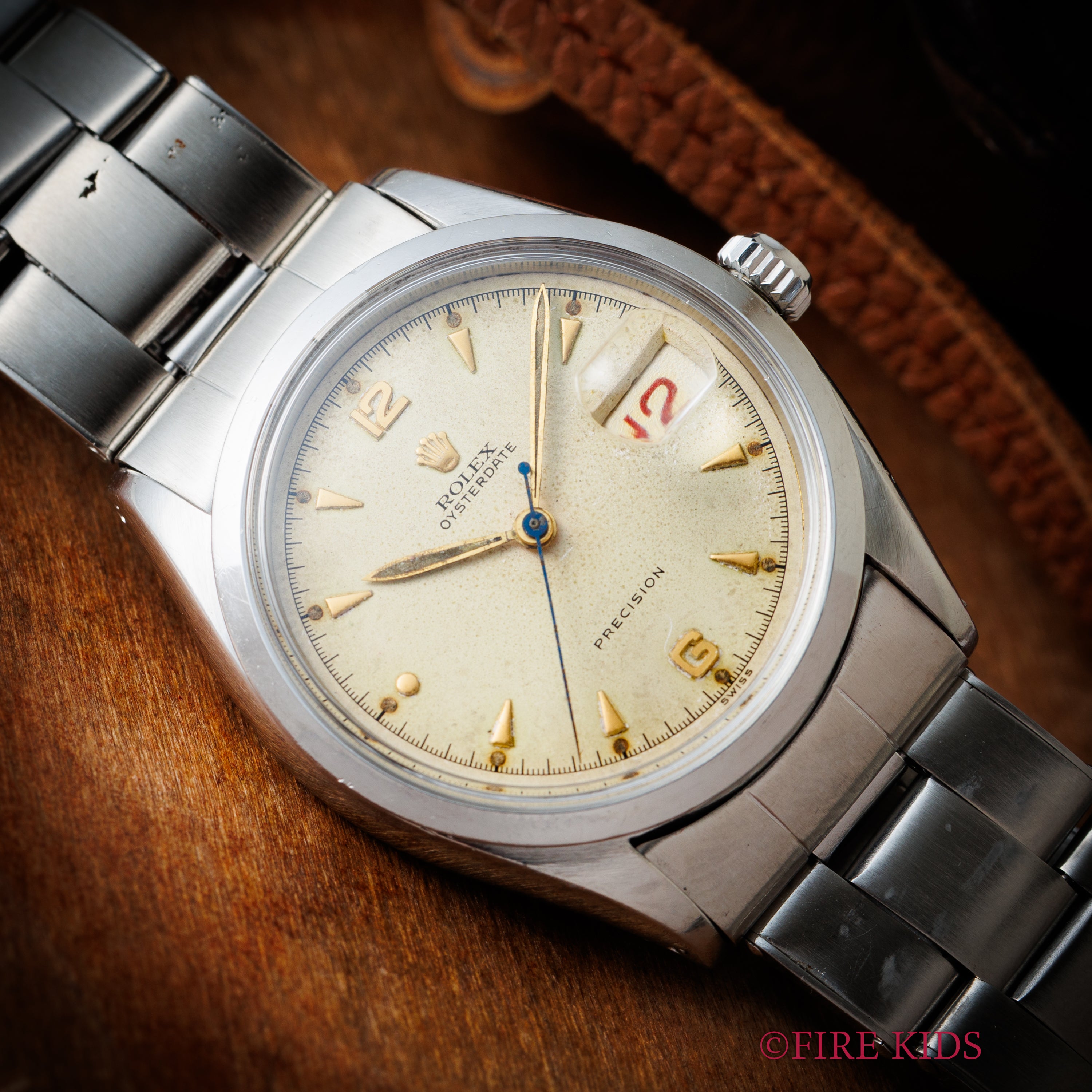 ロレックス オイスターデイト 1953年製 赤カレンダー Ref.6294 純正ブレス付き