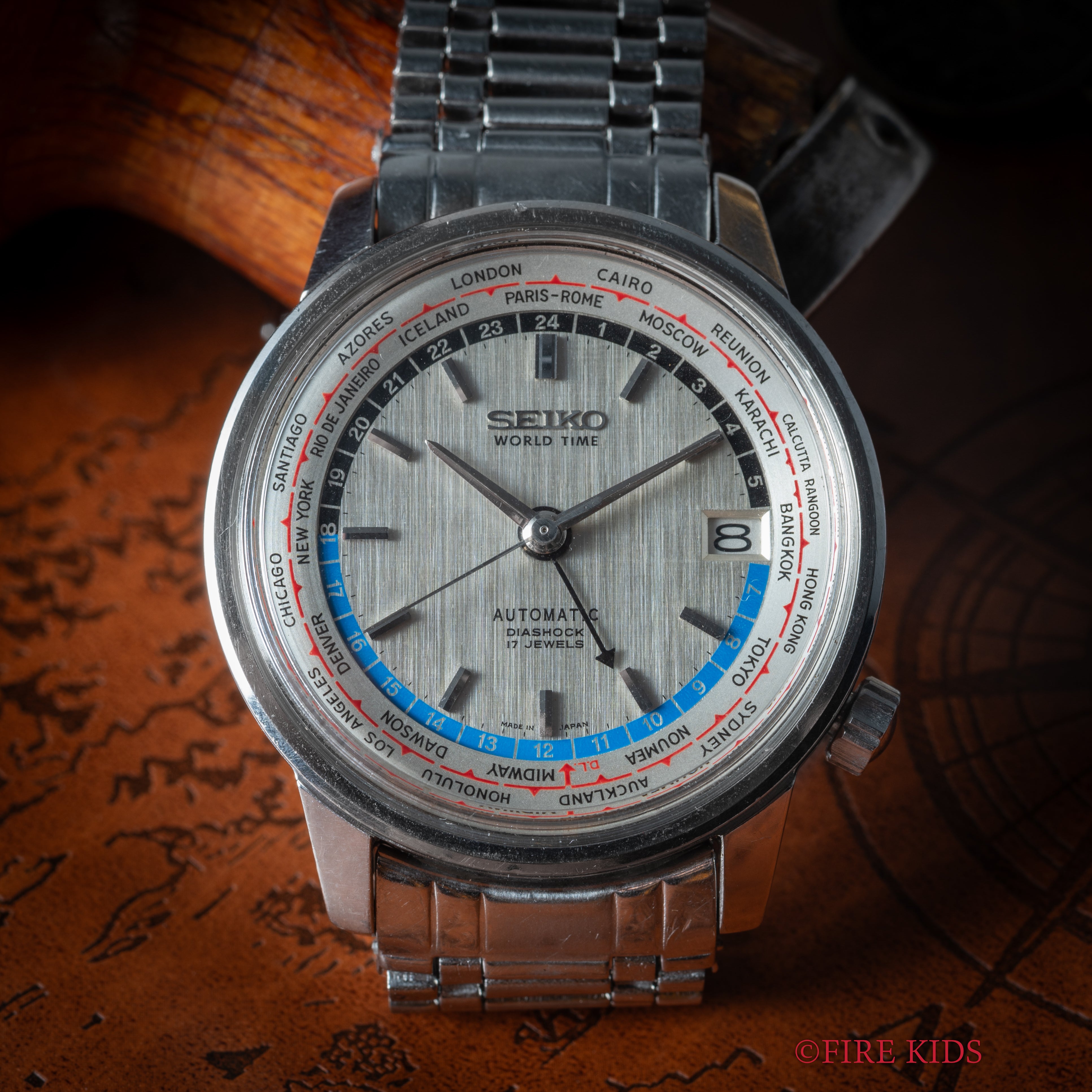 セイコー ワールドタイム ファーストモデル 1964年製 Ref.6217-7000 希少オリンピックマーク 純正ブレス