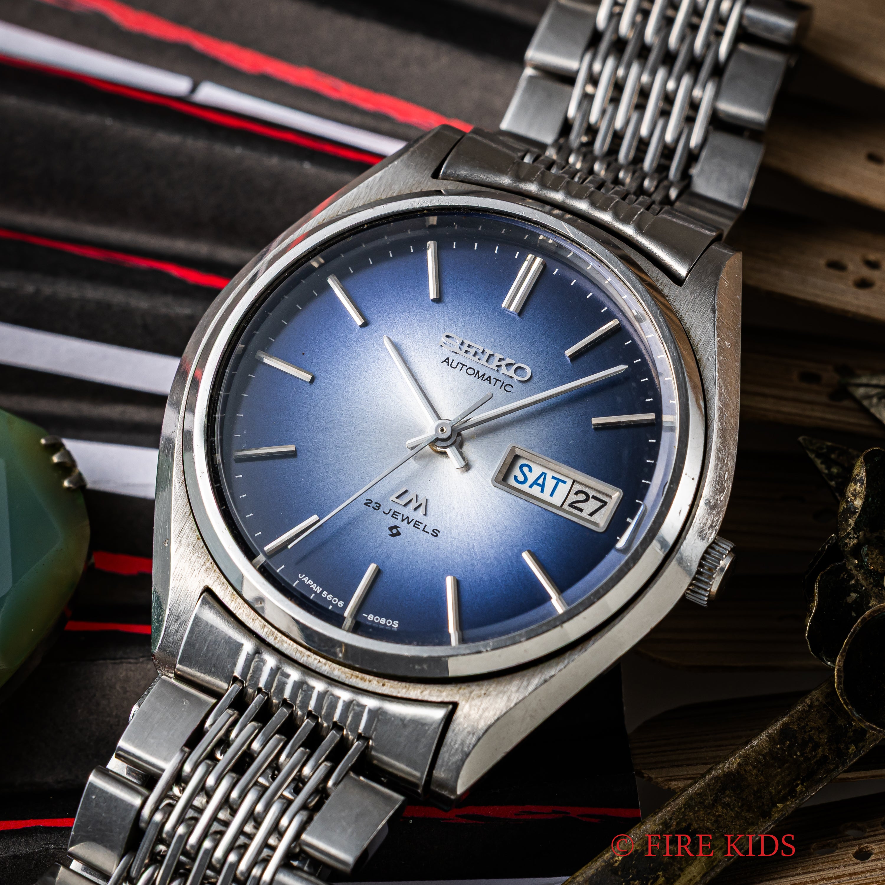 セイコー LM 1975年製 ロードマチック ブルーグラデーションダイヤル デイデイト Ref.5606-8051 純正ブレス