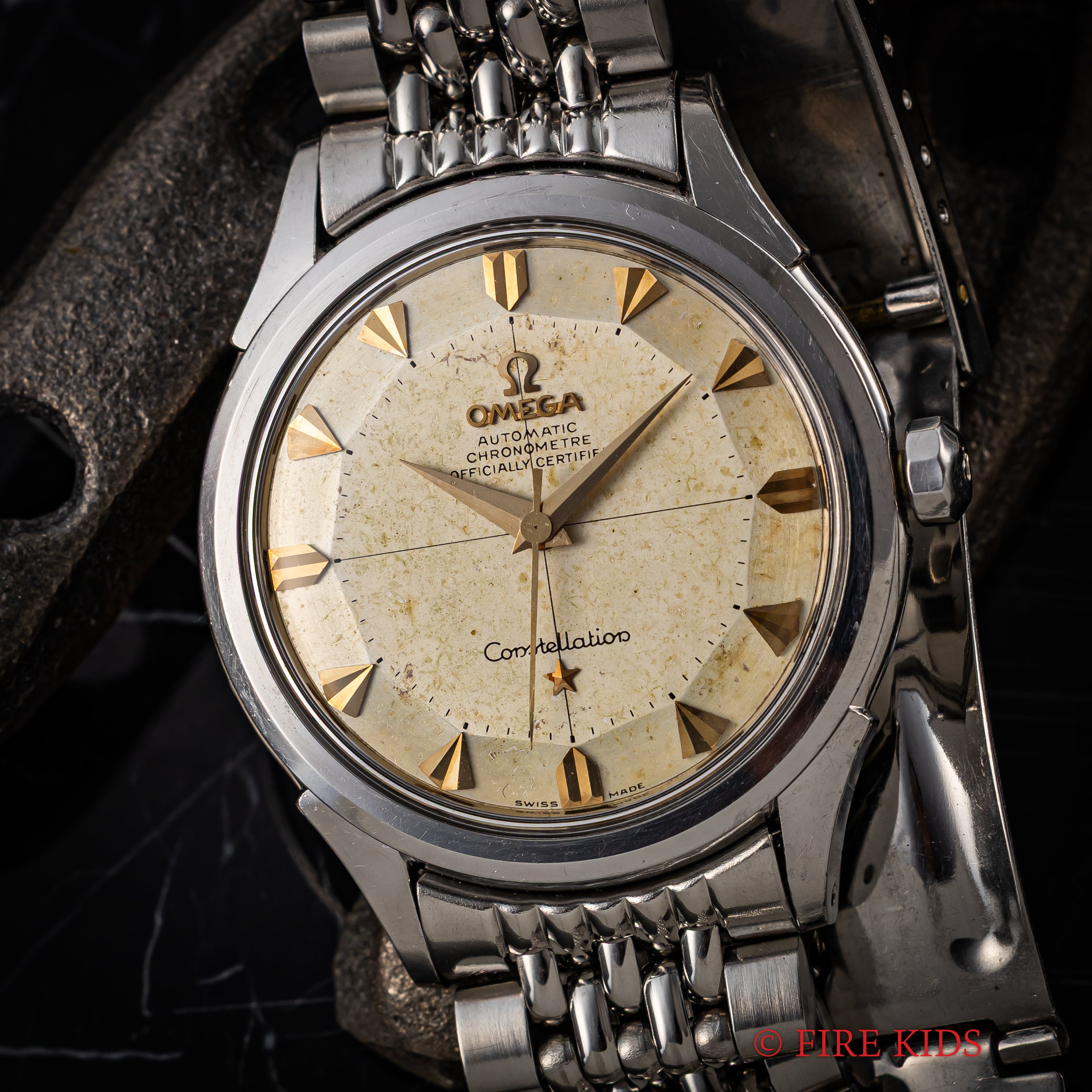 オメガ コンステレーション 12角 1956年製 ハートインデックス クロノメーター自動巻 Cal.505 純正ブレス