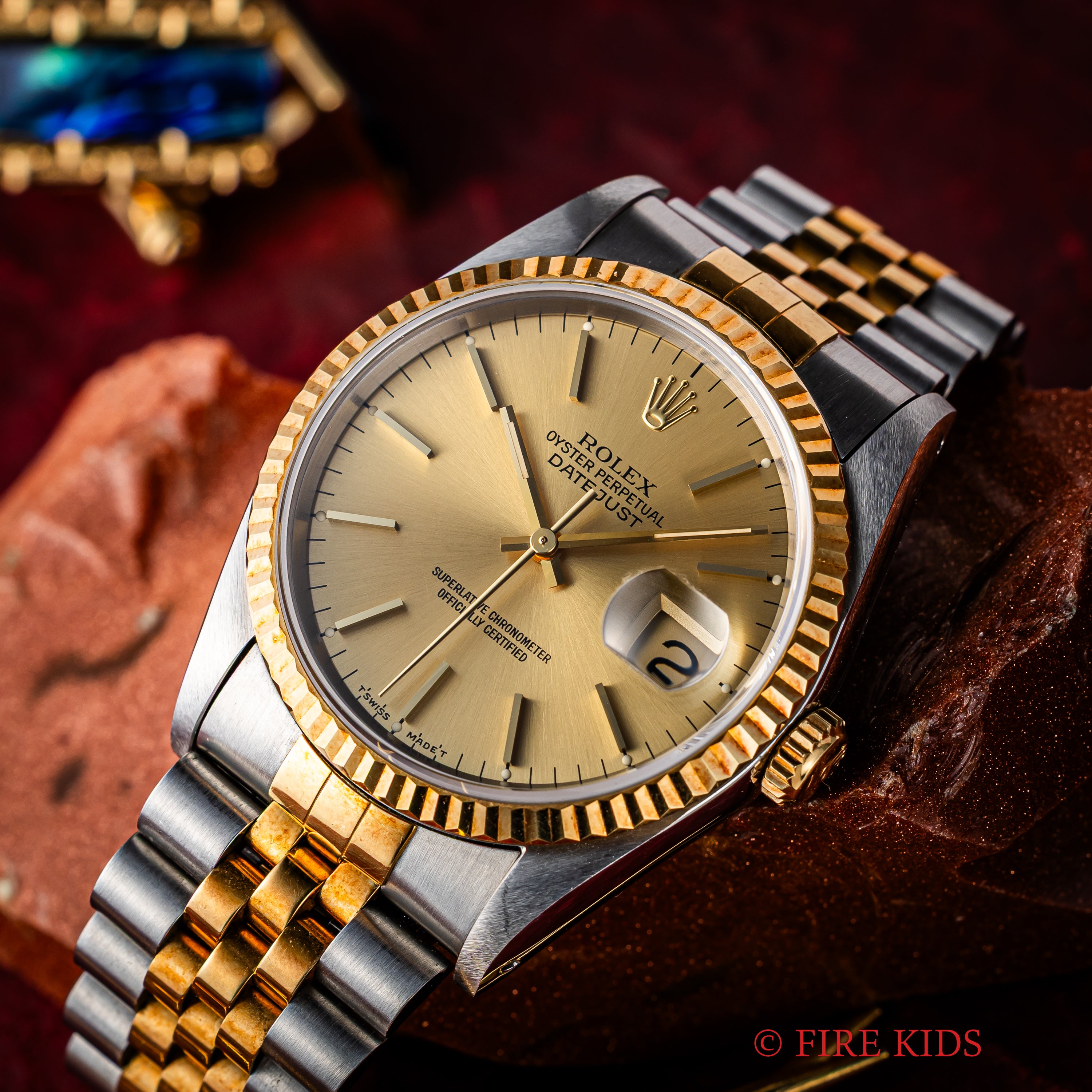 ロレックス デイトジャスト36 コンビ Ref.16233 シャンパンダイヤル 1991年製 箱、ギャランティ、冊子付