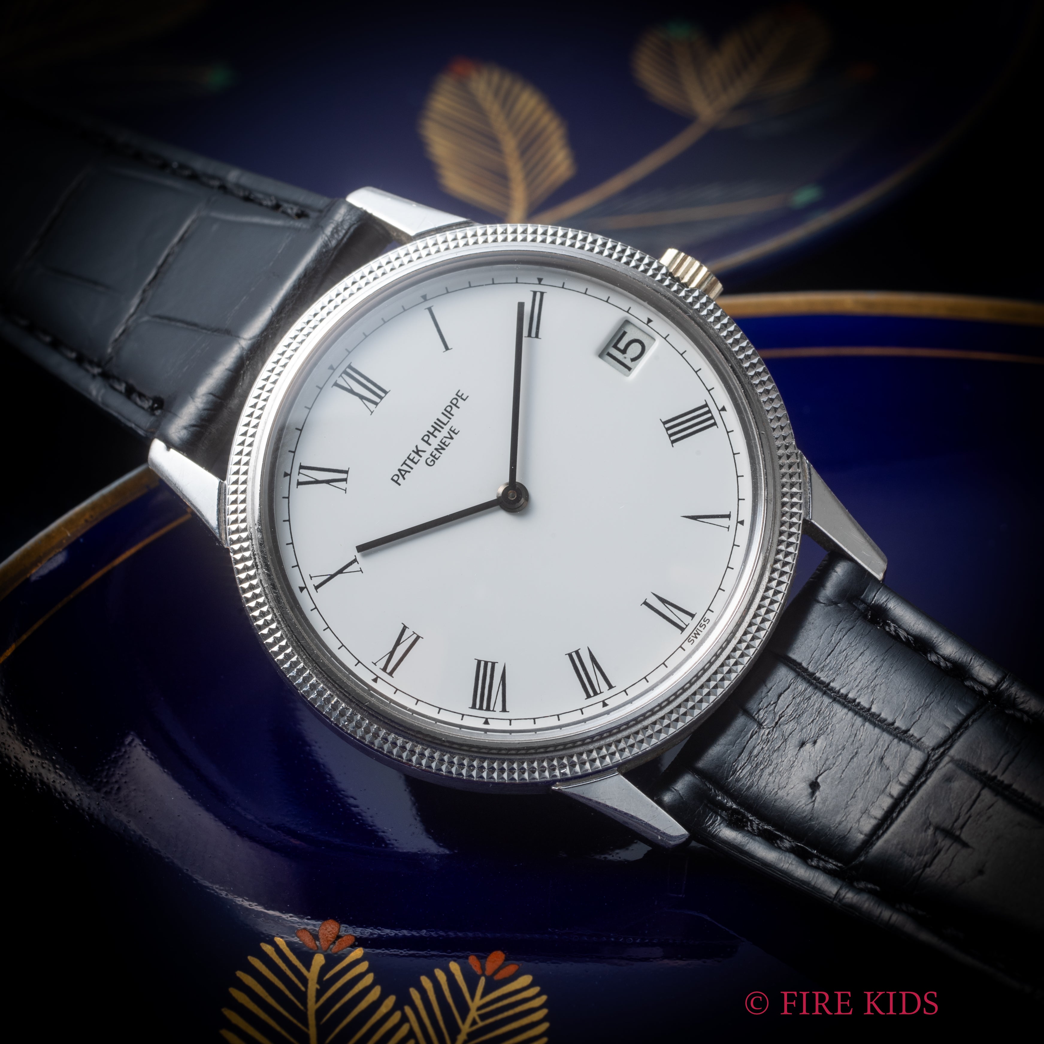 パテック・フィリップ カラトラバ Ref.3602 1970年代製 ホワイトローマンダイヤル 自動巻デイト Cal.28‐255C 純正尾錠