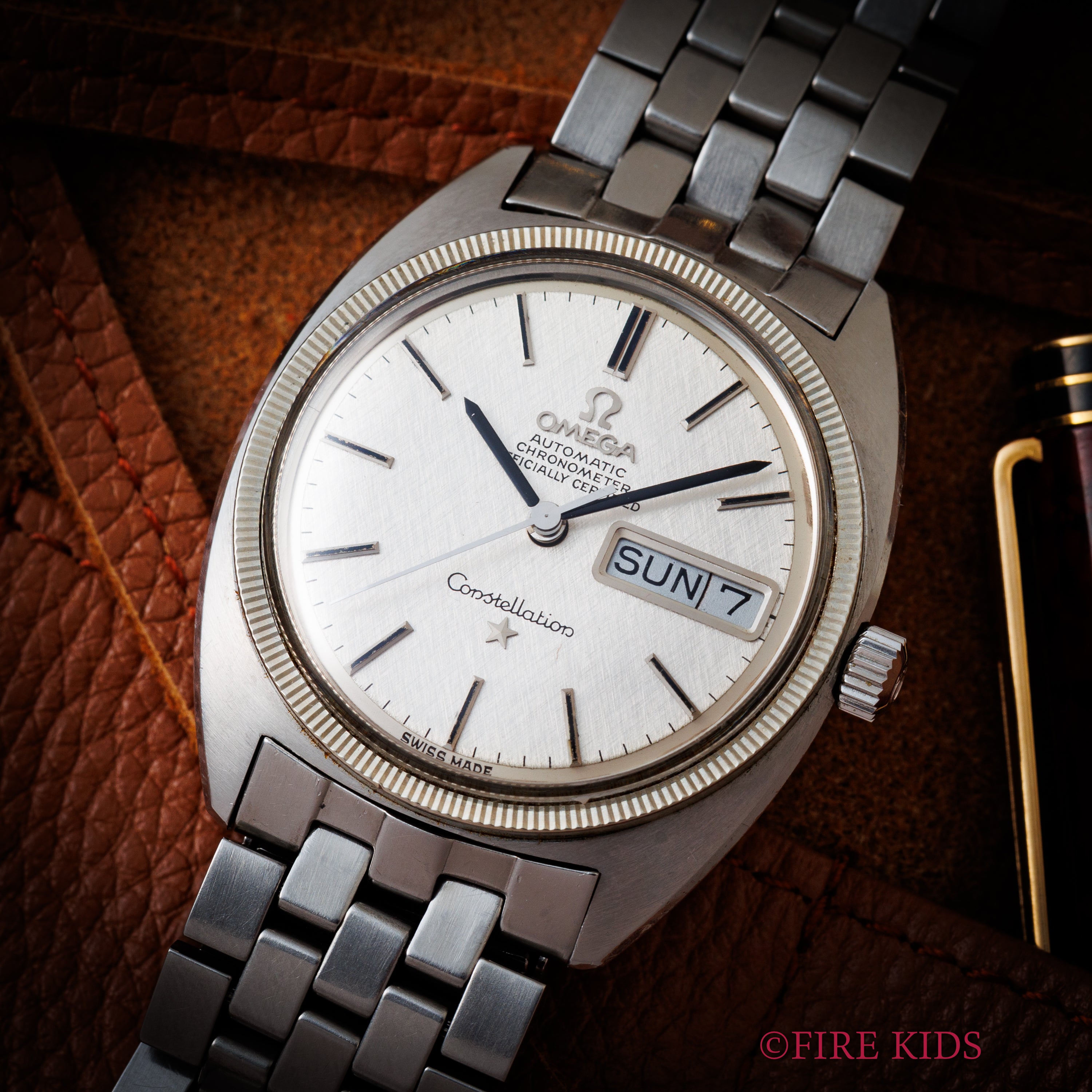 オメガ コンステレーション ジェンタ 1968年製 Ref.168.029 リネンダイヤル 純正ブレス WGコインエッジベゼル