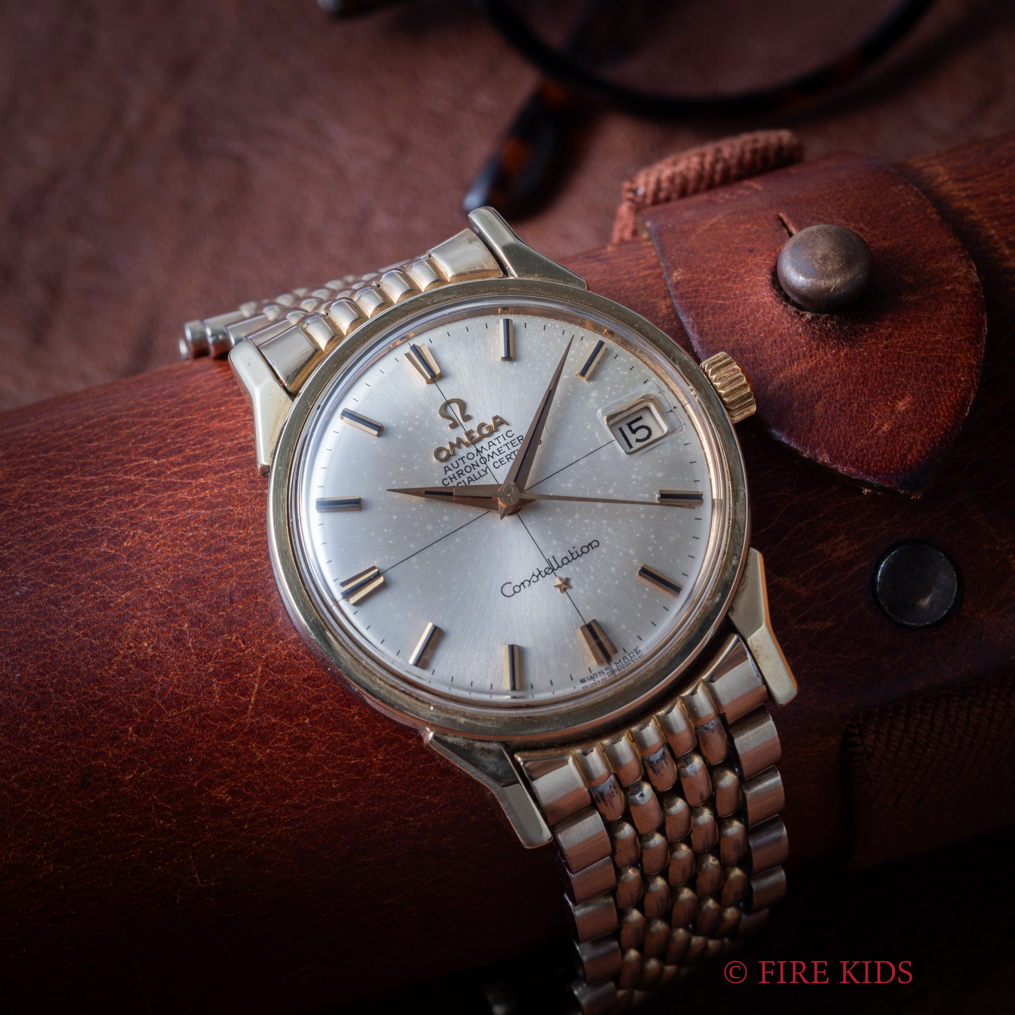 オメガ オメガ コンステレーション ラウンドケース トップゴールド 自動巻き 1966年製 Ref.168.005 純正ブレス付き