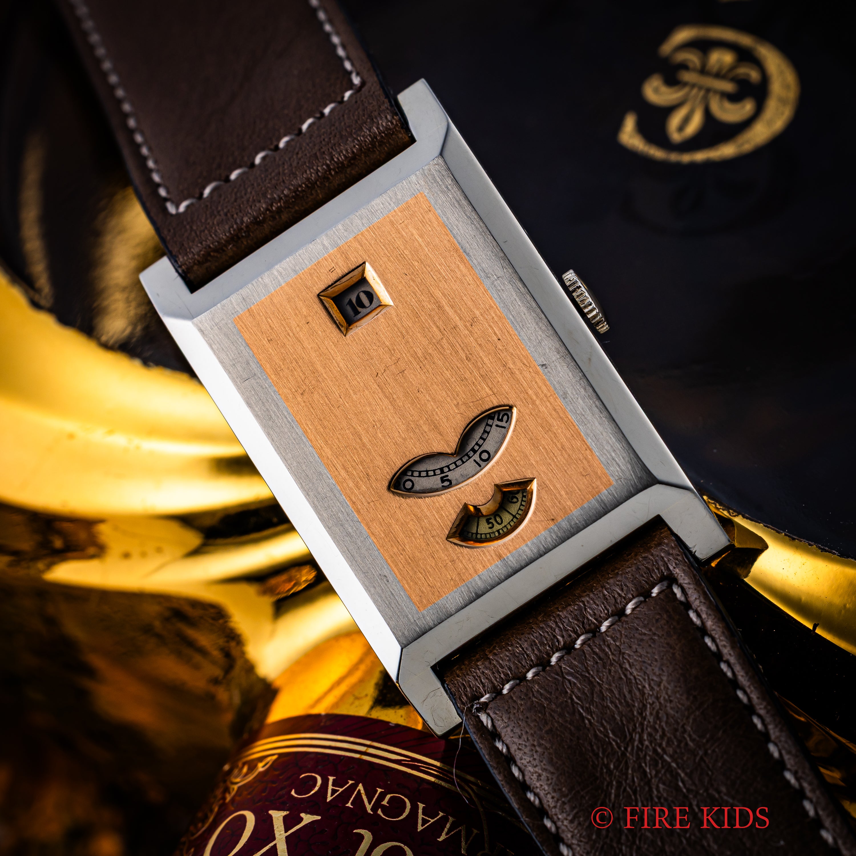 ギュベリン ジャンピングアワー 18金コンビ 1920年代製 手巻き