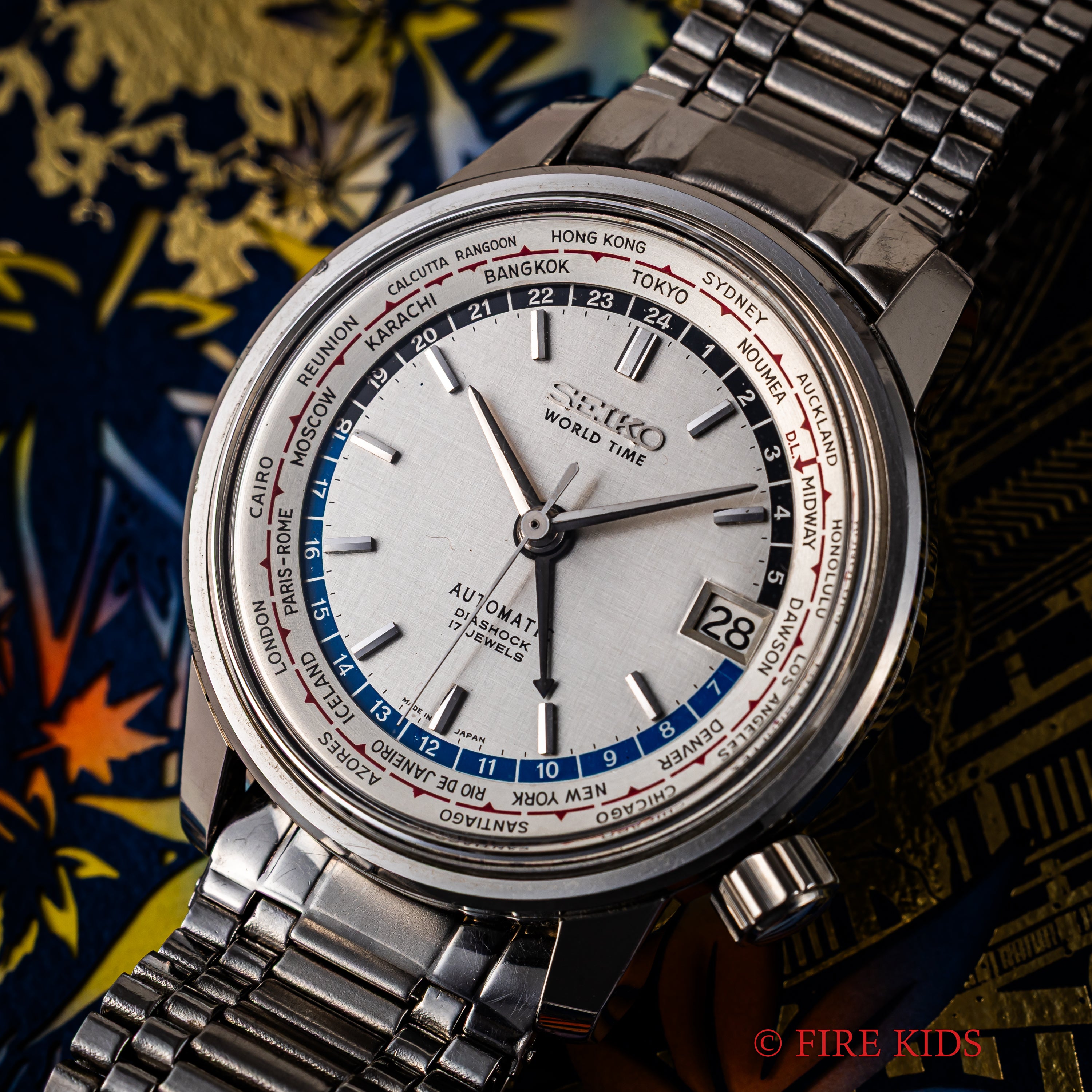 セイコー ワールドタイム1st 1964年製 Ref.6217-7000 聖火マーク オリジナルブレス