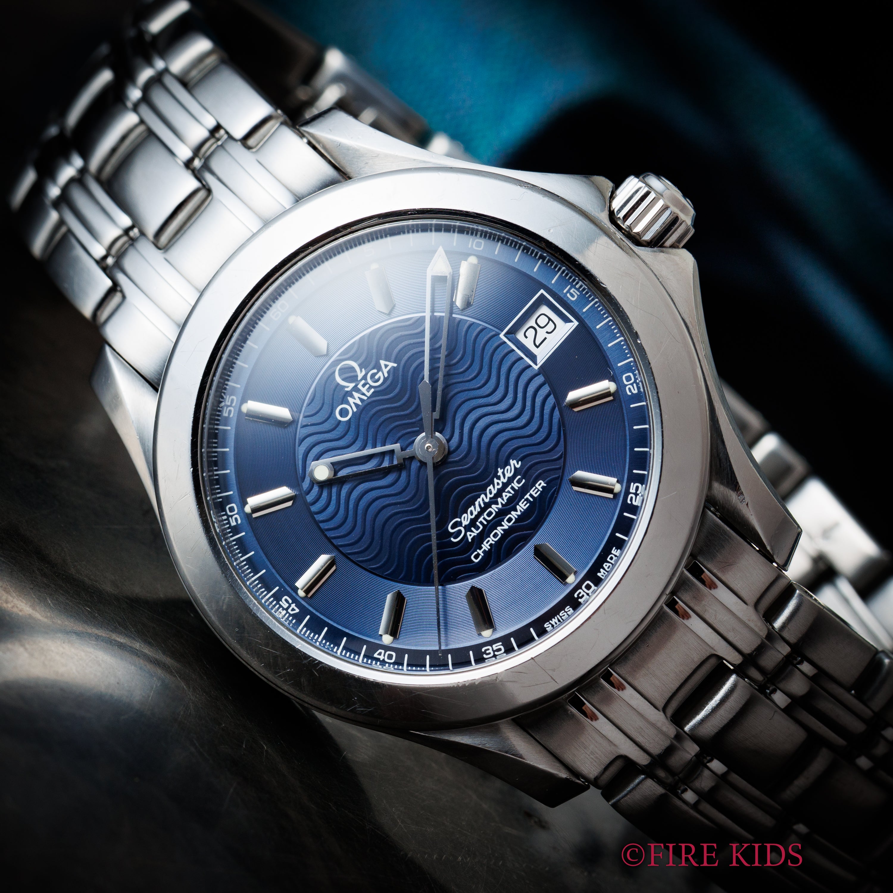 オメガ シーマスター 120 1995年製 Ref.2501.89 ブルーダイヤル クロノメーター自動巻