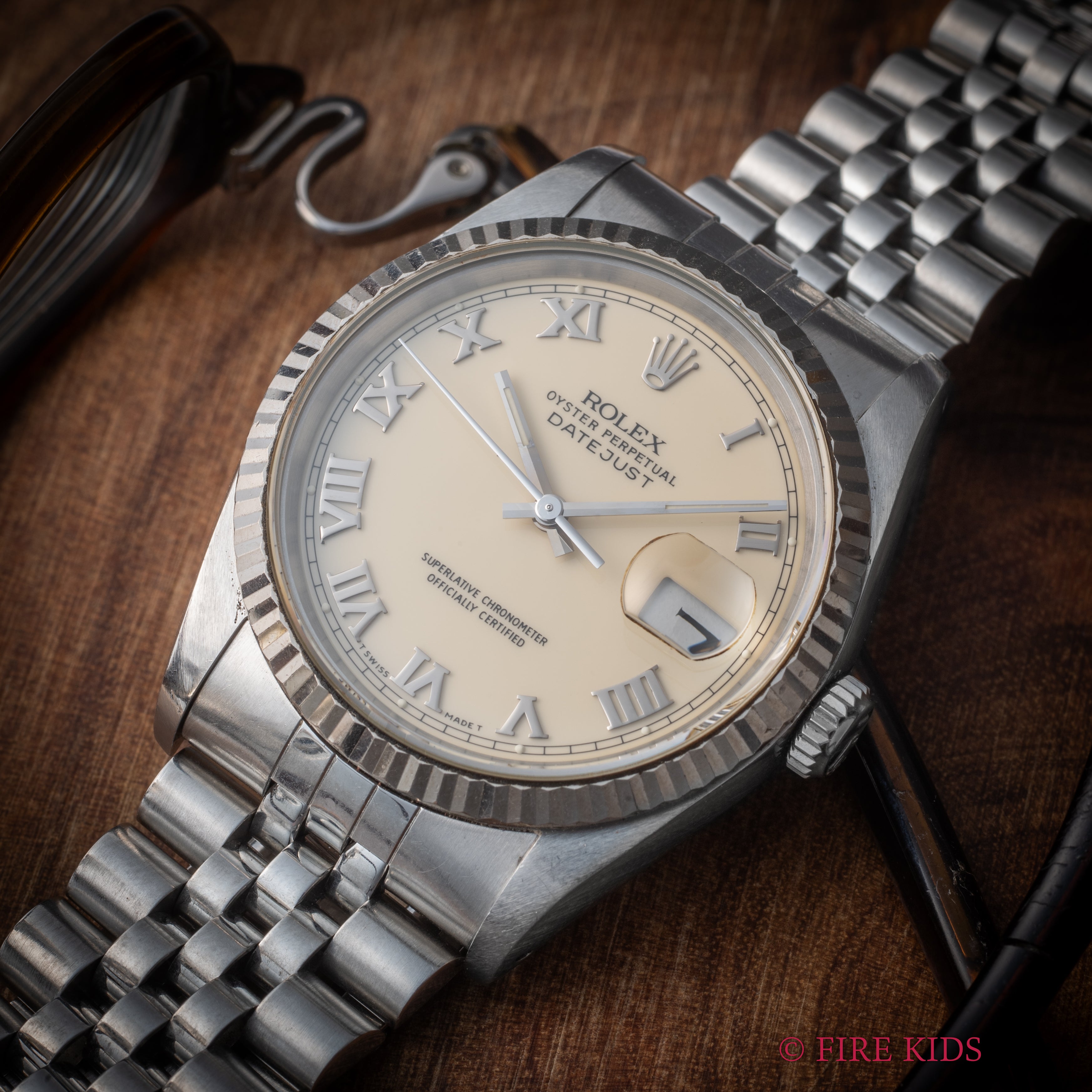 ロレックス デイトジャスト 1989~90年製 アイボリーローマンダイヤル Ref.16234 純正ブレス