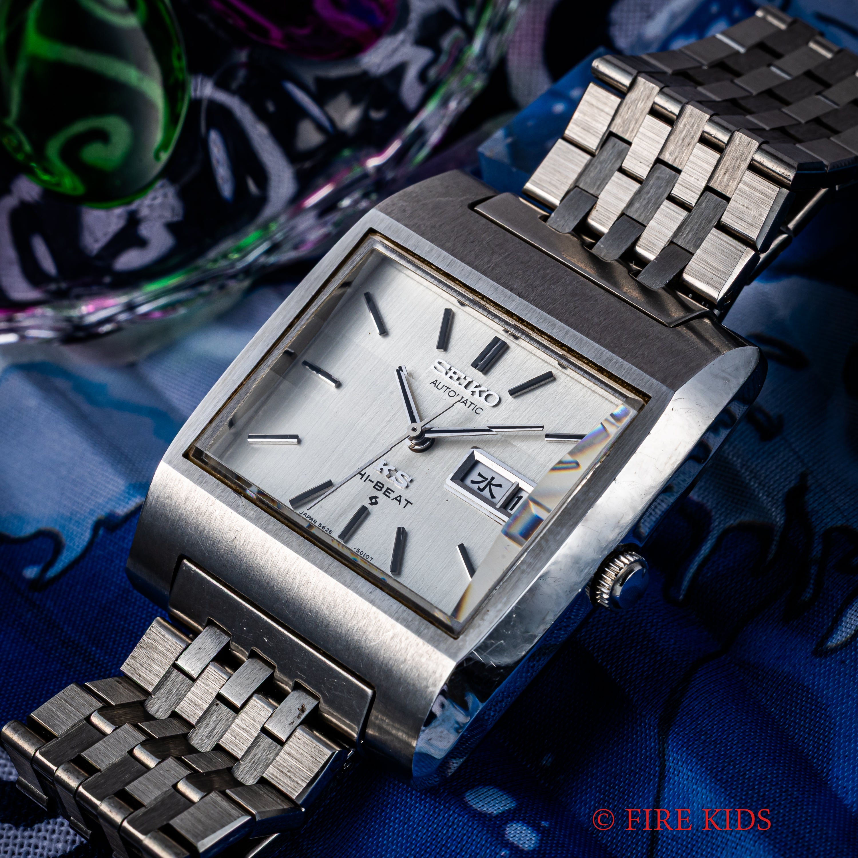 キングセイコー 1971年製 56KS Ref.5626-5010 スクエアモデル カットガラス 純正ブレス