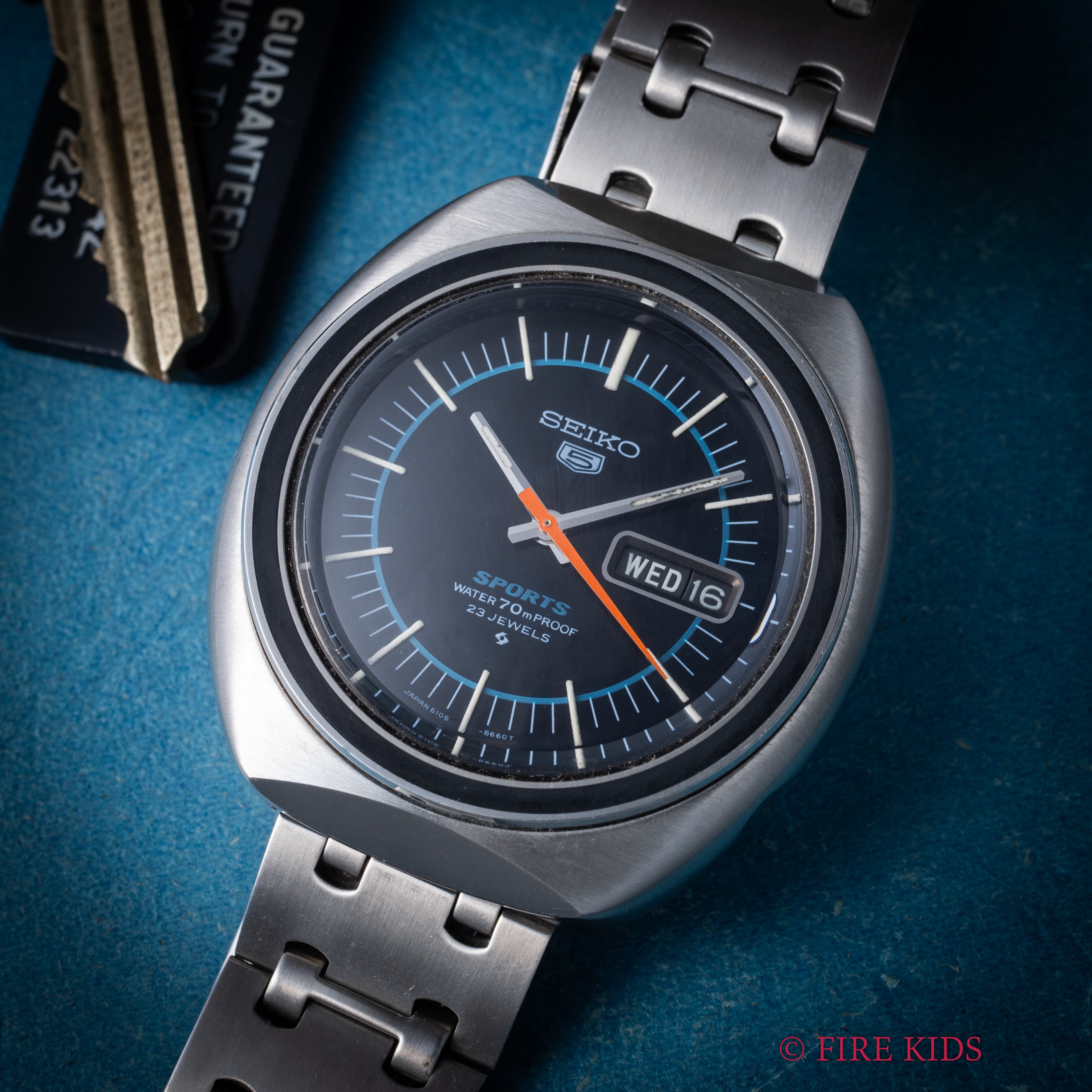 セイコー 5スポーツ 1970年製 Ref.6106-8560 純正ブレス タグ付き 自動巻き